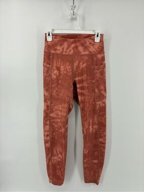 Gilly Hicks Coral Tie-Dye Leggings